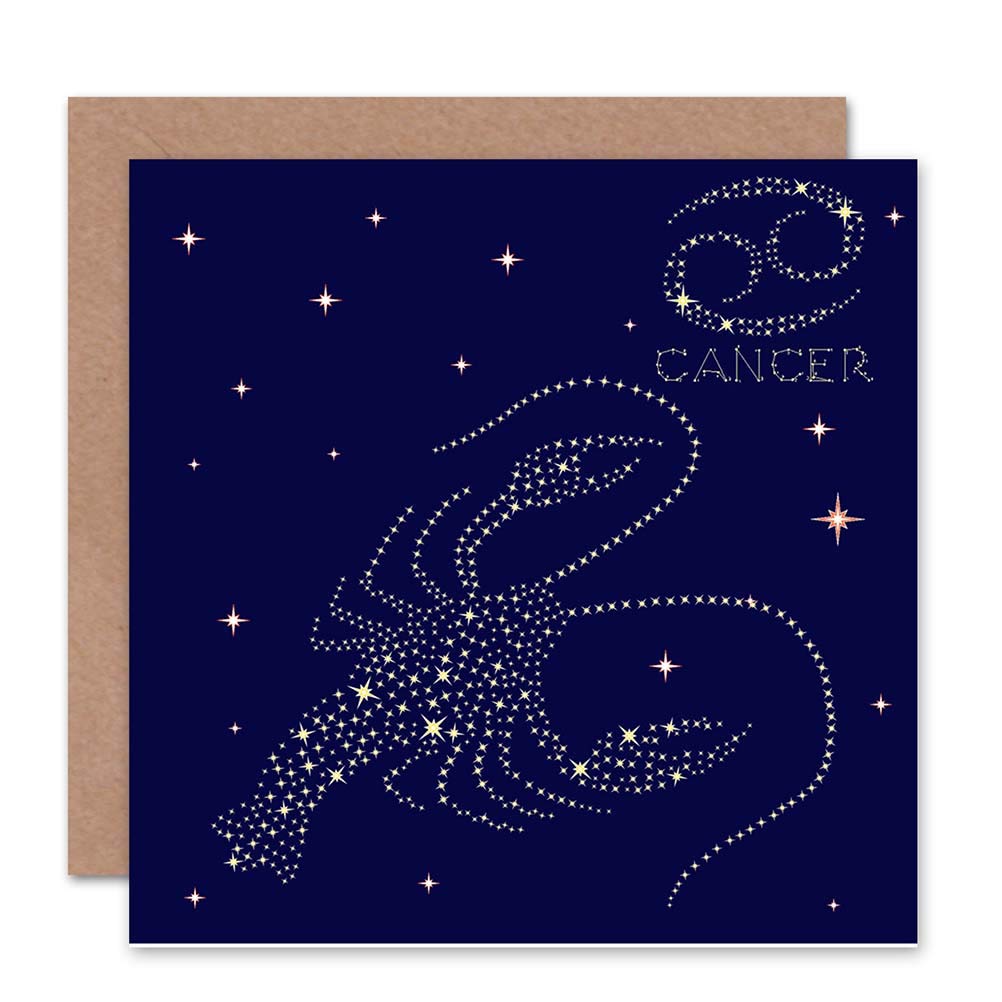 Wee Blue Coo ASTROLOGY CANCER STAR SIGN CONSTELLATION 2 BLANK GREETINGS BIRTHDAY CARD