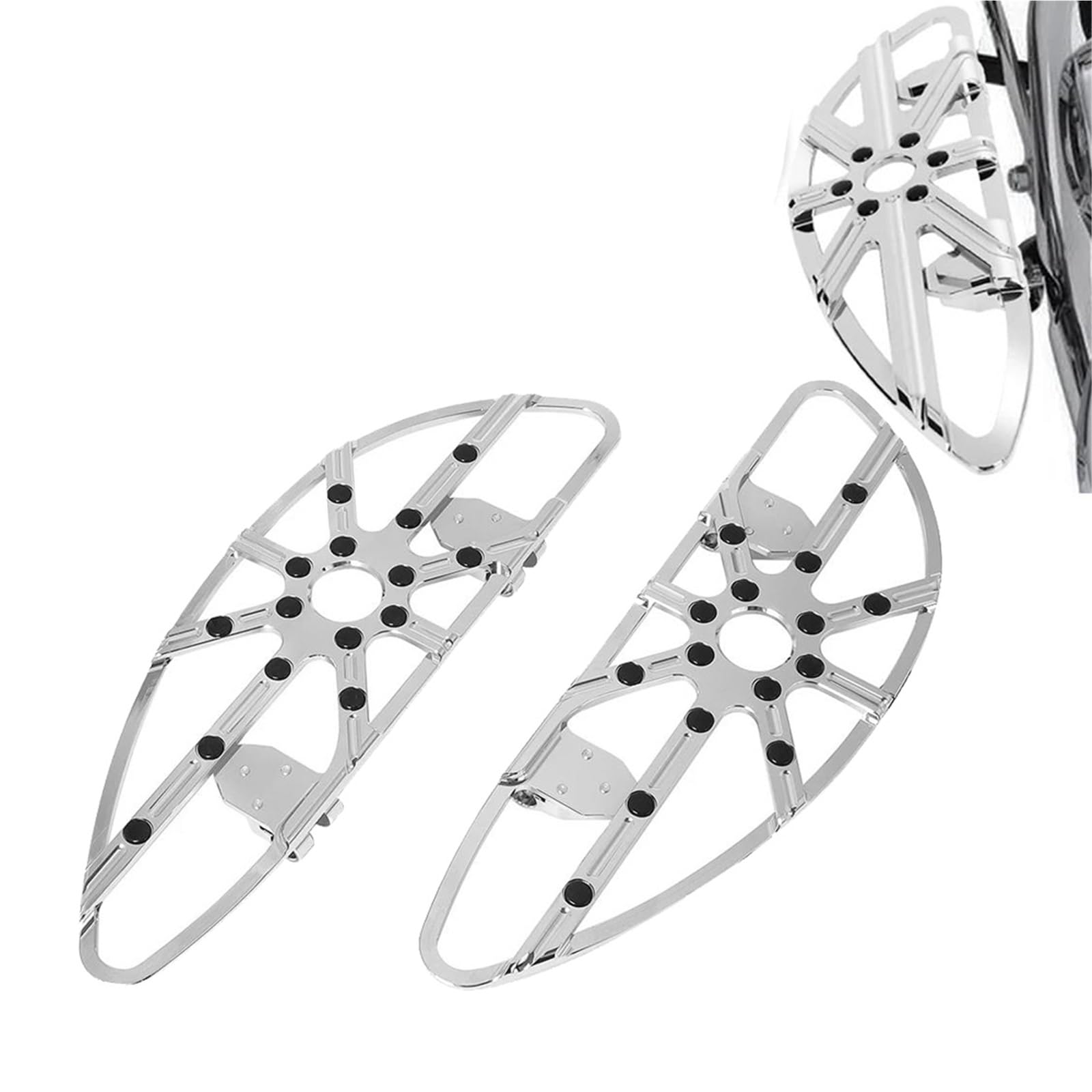 Repose-pieds moto mâle noir chromé pour Harley Softail Touring Dyna Glide