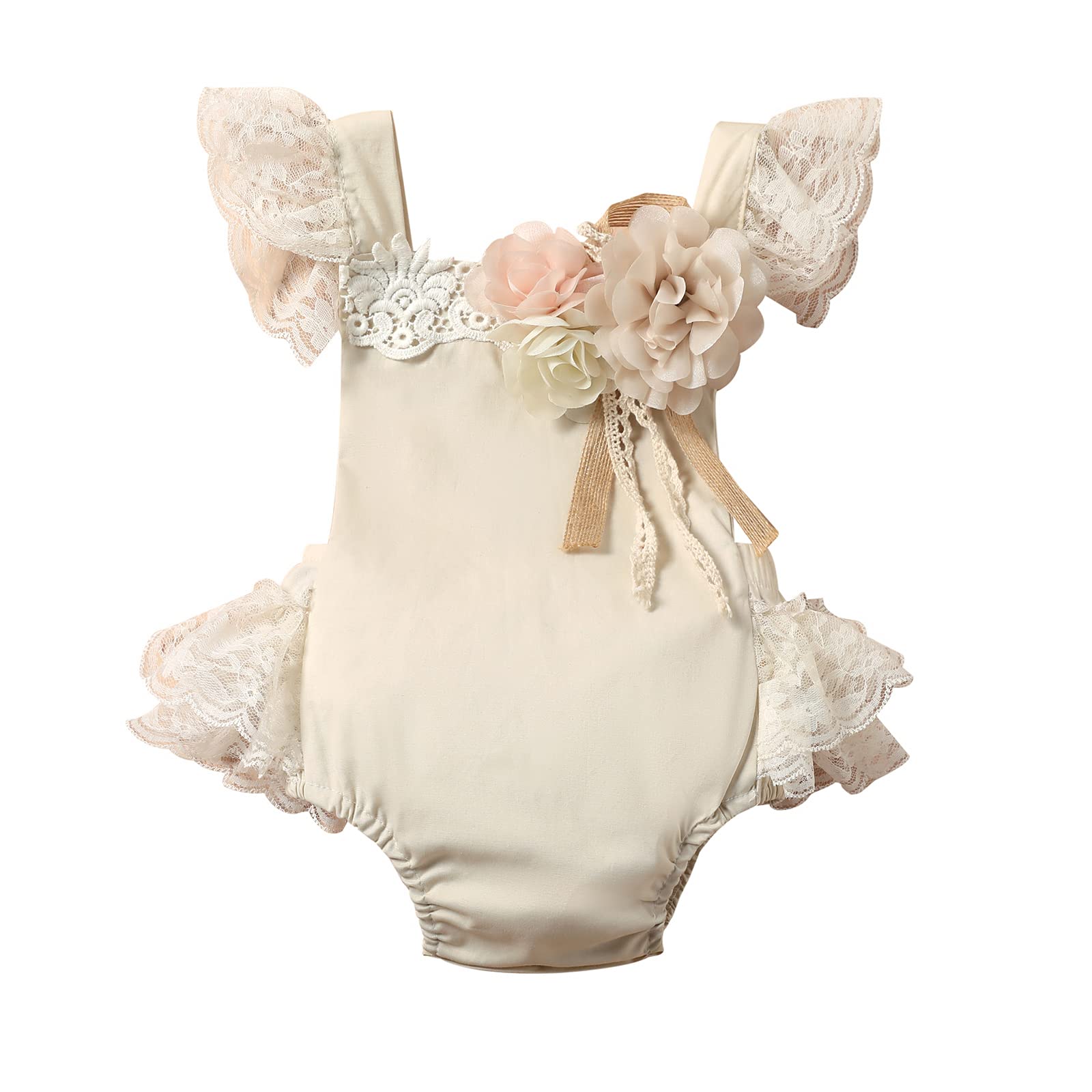CIYCUIT Baby Girl Lace Romper Boho Clothes Newborn Photography Outfits - Main Image