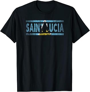 Saint Lucia Retro Flag T-Shirt Saint Lucian Distressed Graph T-Shirt, Long Sleeve Shirt, Sweatshirt, Hoodie