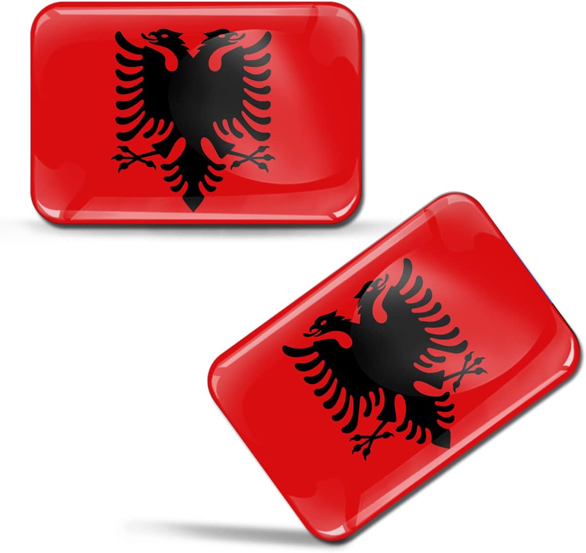 SkinoEu® 2 x 3D Sticker Albania Flag F 66