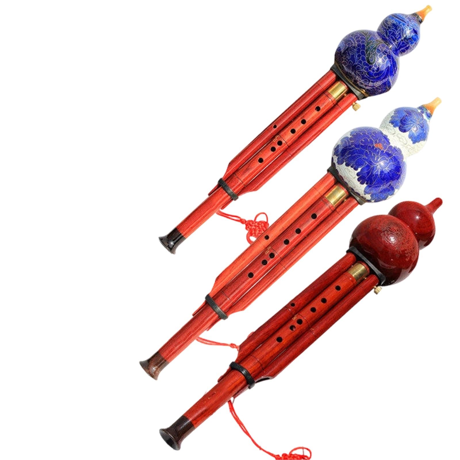 Hulusi Flute Hulusi Flute Professional Bb C Key Cloisonné Instrument(Blue gourd in C major)