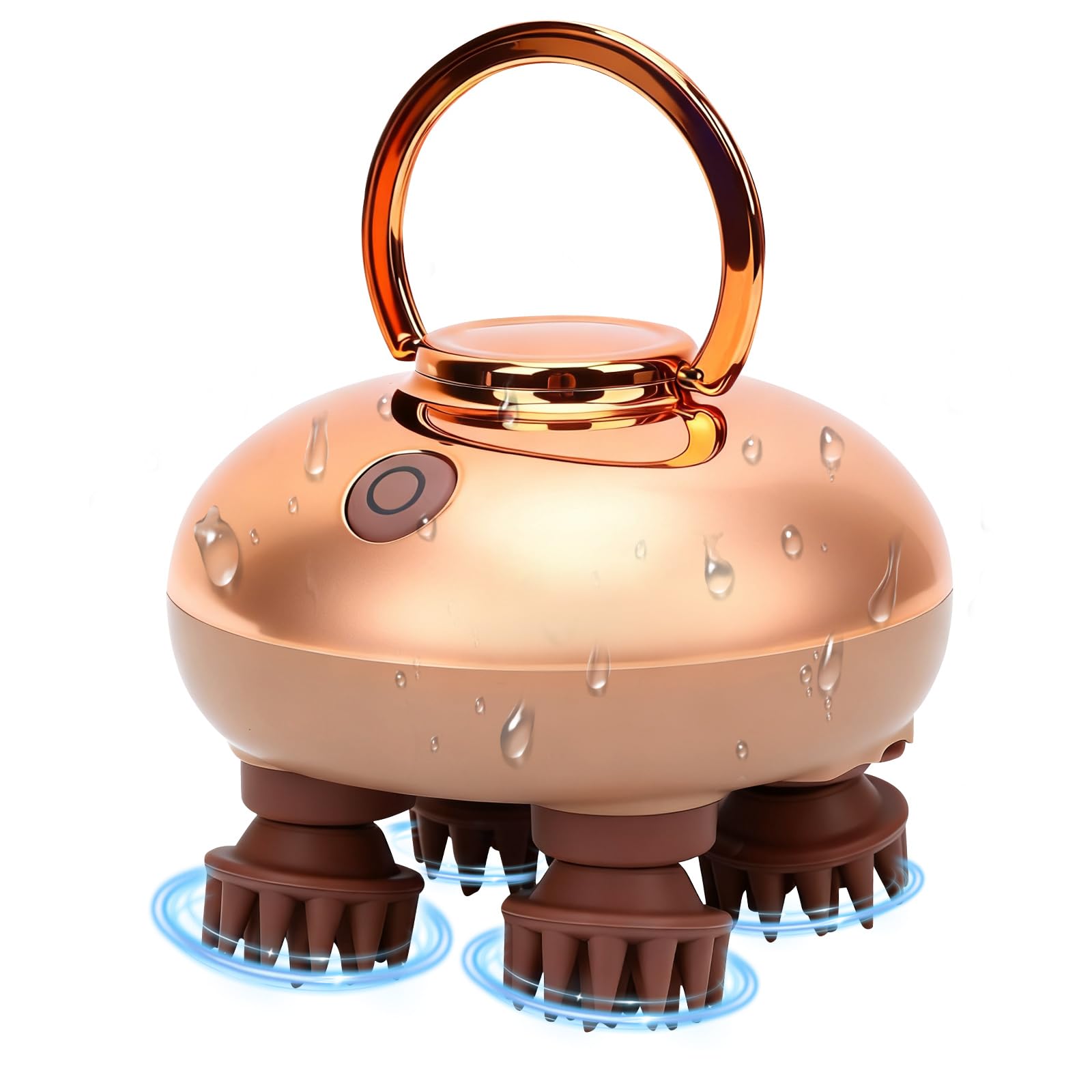 Aparato de masaje eléctrico para mascotas, impermeable IPX7 con 4 cabezales de masaje y 3 modos de velocidad, inalámbrico y portátil para gatos y perros, ideal para relajación y cuidado de la piel