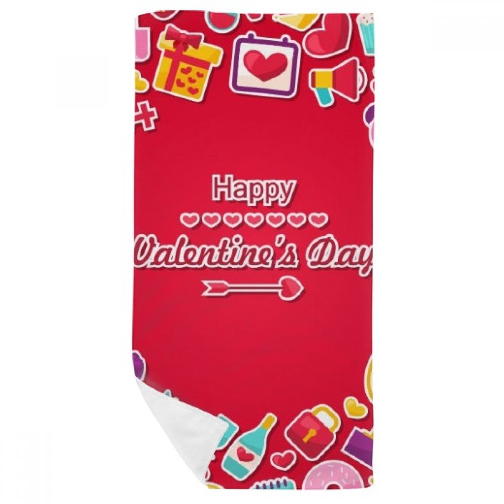 Serviette de Bain Doux Coeur d'amour absorbante pour douche et visage 35x70cm