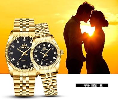MASTOP Couple Watches Swiss Brand Golden Watch Men Women Stainless Steel Waterproof Quartz Watch...