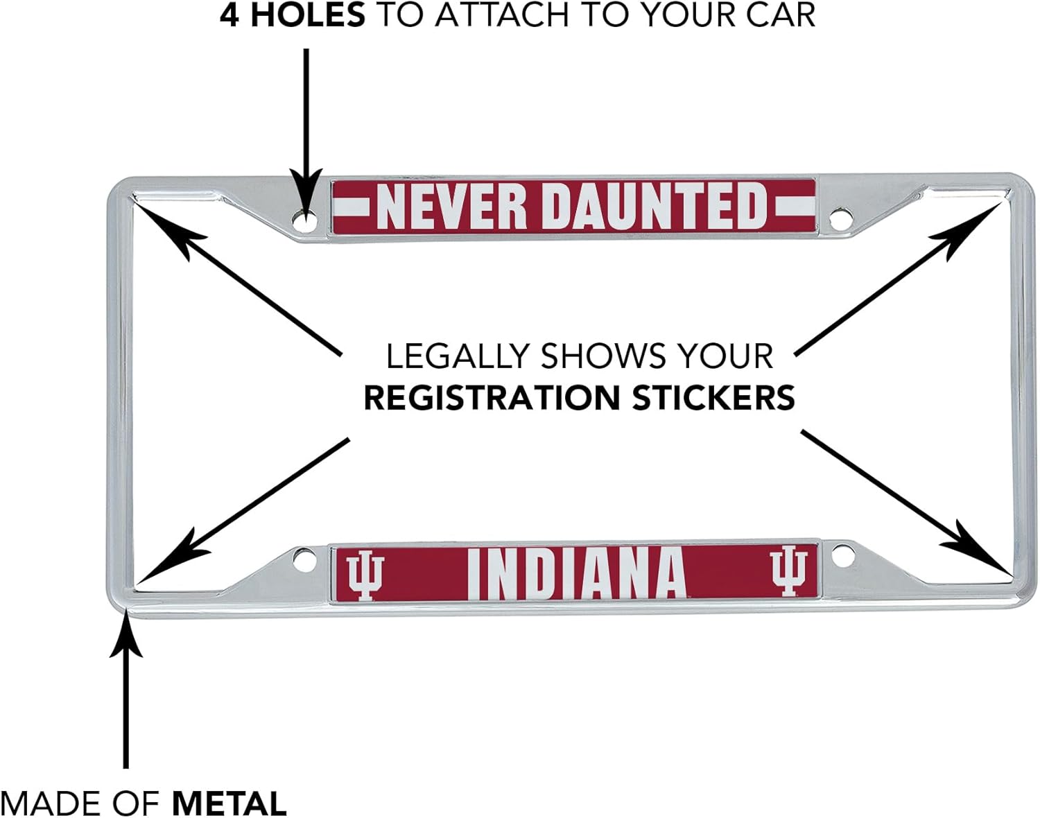 Desert Cactus Indiana University License Plate Frame Hoosiers Bloomington Holder for Front or Back of Car Metal Car Tag Holder Officially Licensed (Slogan 2) - Image 4