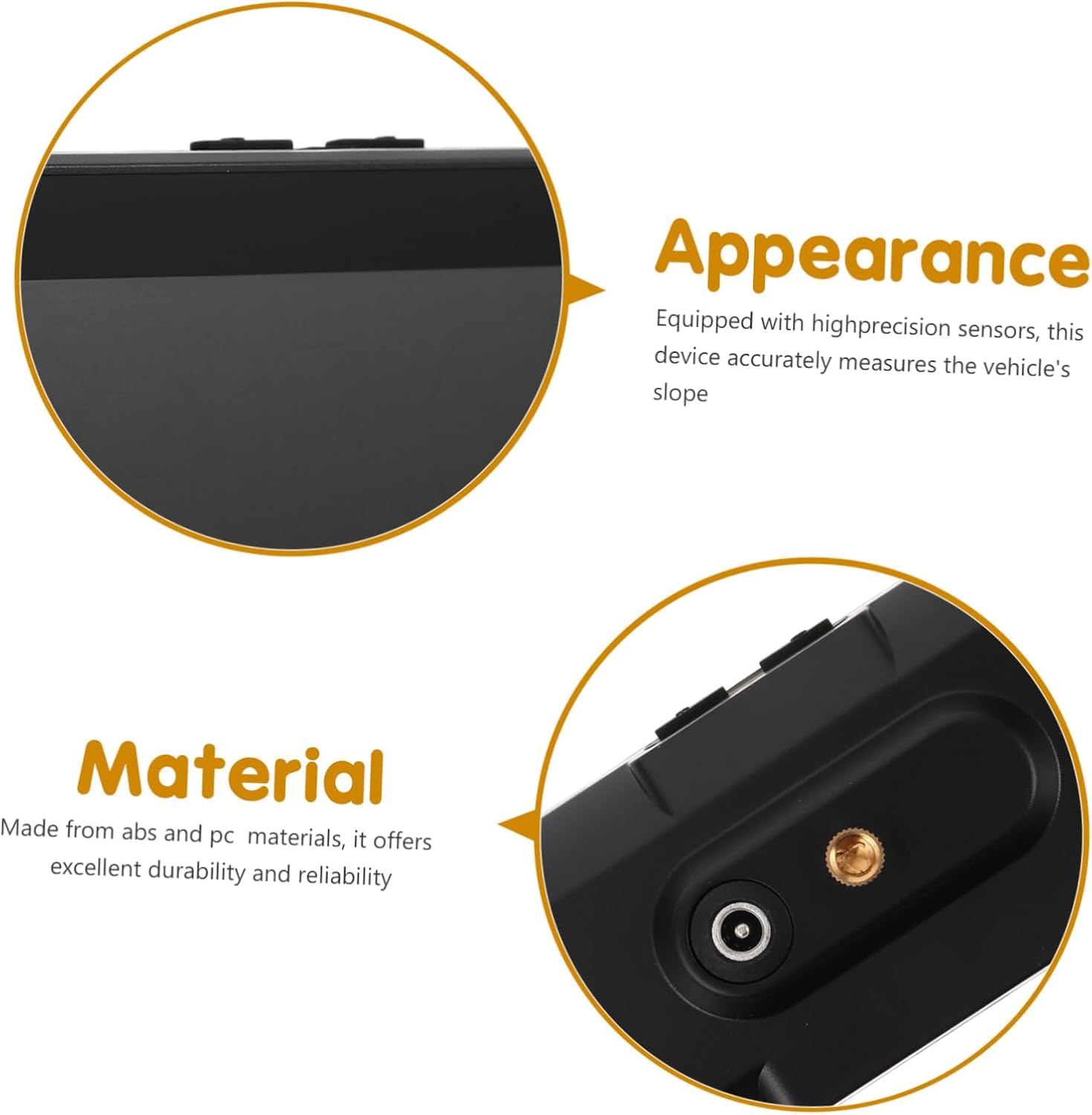 Alipis Car Inclinometer Digital Display Vehicle Balance Voltage Measurement Material