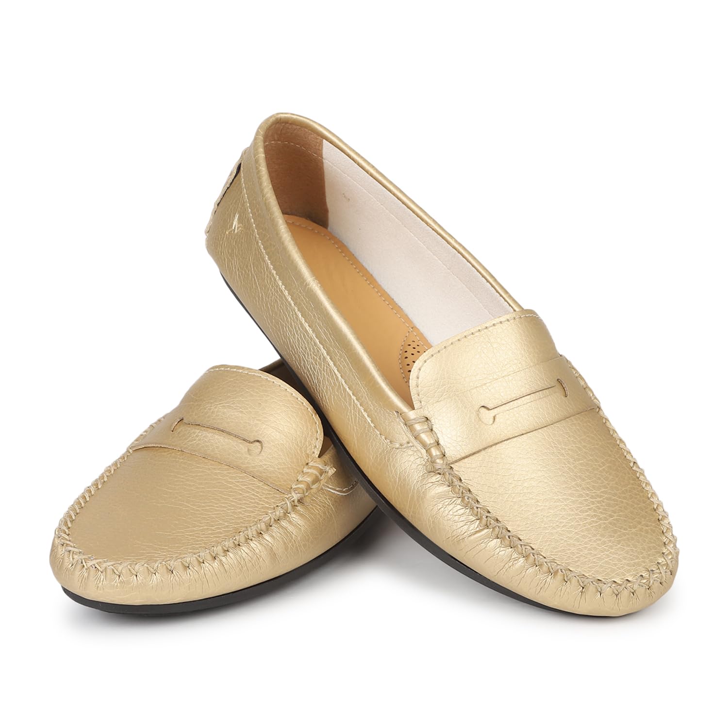 YOHO Bliss Comfortable Slip On Semi Casual Loafer for Women | Stylish Fashion Moccasins Range | Cushioned Footbed Finish | Flexible | Style & All-Purpose | Formal Office Wear Shoe Golden (B0CB68VXJY) Amazon Price History, Amazon Price Tracker
