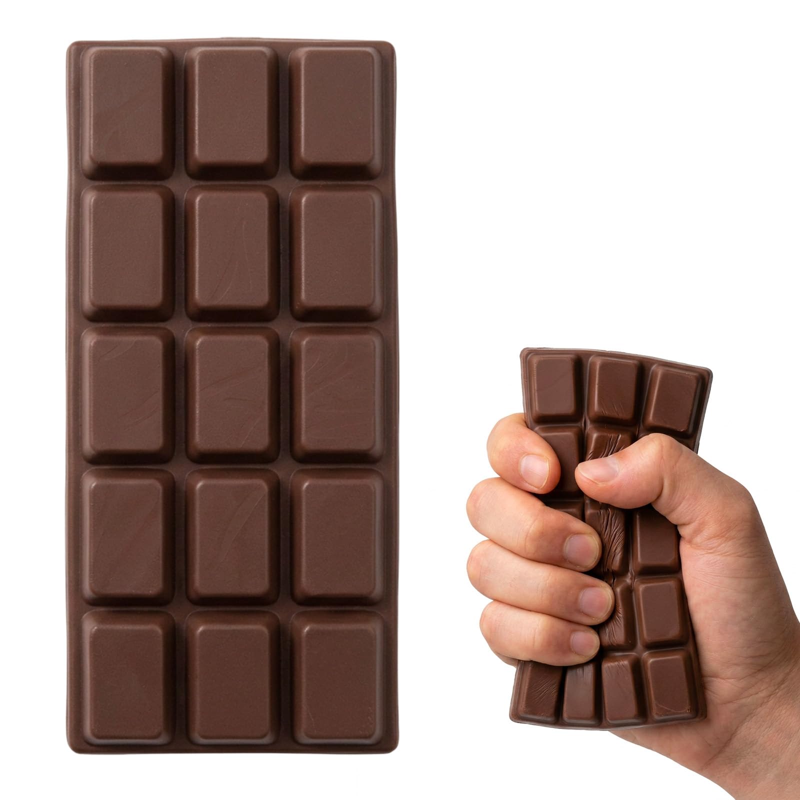 Chocolate Squishy, Squishies Slow Rising, 6.3 x 2.8 Inch Soft Chocolate Shaped Squishies, Sensory Stress Reliever Office Desk Toy, Compact Size for Home, School & Travel Relaxation