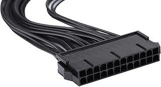 Adaptador PSU duplo cabo de 24 pinos, adaptador de fonte de alimentação dupla, cabo PSU fino para desktop para PC e computador