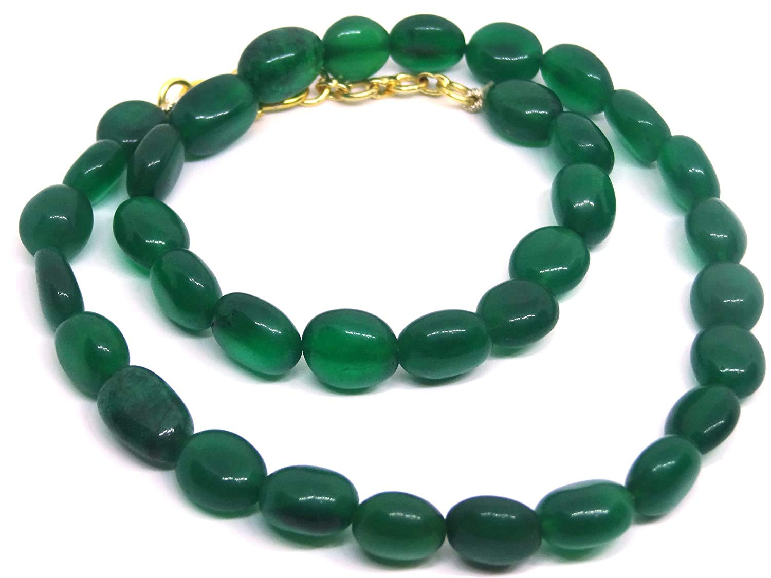 Zoya Gems & Jewellery 9-11MM Oval Shaped Jade Green Gemstone Beads 18" Chain Mala Statement Necklace for Women" (B08VNNZB6L) Amazon Price History, Amazon Price Tracker