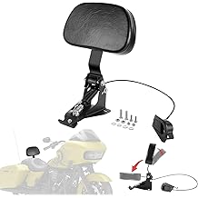Adjustable Rider Backrest for Harley Touring 2009-later, Motorcycle Front Driver Back Rest Foldable Pad Seat Kit Compatible for Harley Davidson CVO Street/Road/Electra Glide Road King Ultra