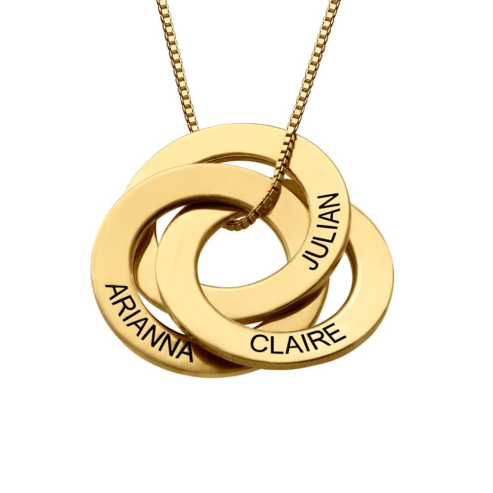 Mynamenecklacemyka Personalised Russian Ring Name Necklace For