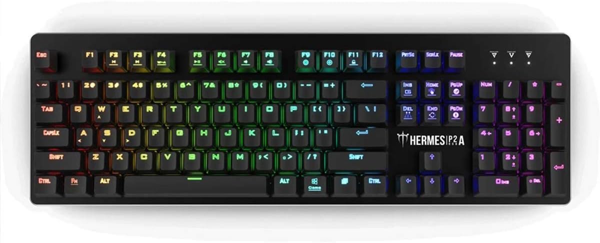 GAMDIASHermes P2A RGB Optical Mechanical Gaming Keyboard with 12 Built-in Lighting Effects 8 Multimedia Keys 4 Instant Lighting Effects Hotkeys