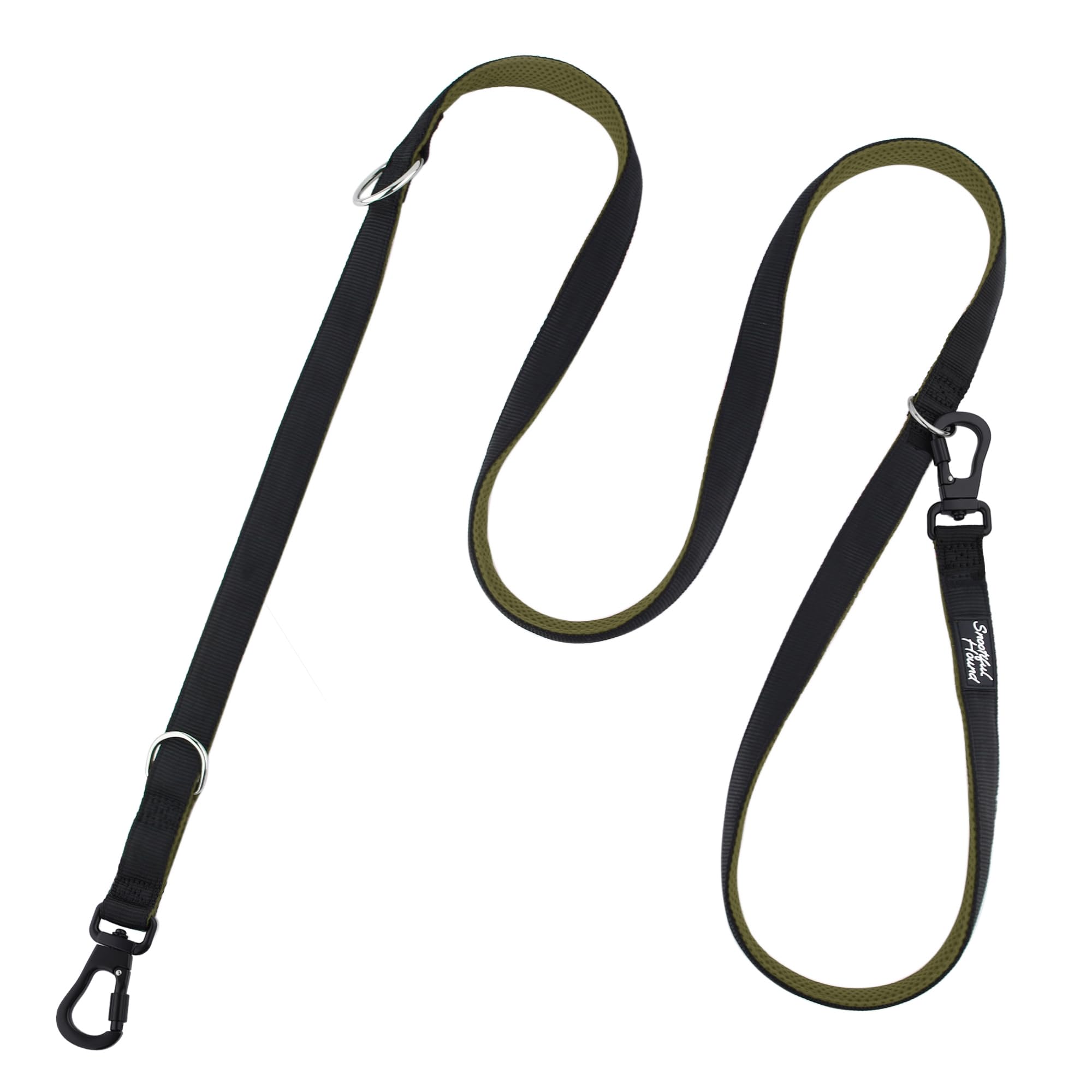 Snootiful Hound Secure Double Ended Dog Lead With Locking Clip Carabiners, Ideal Training Lead, Comfort Mesh Padding