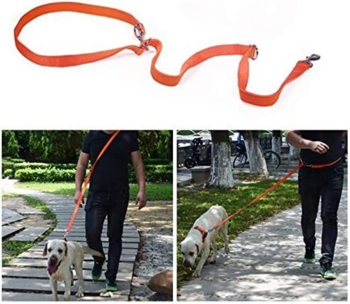Morbido Guinzaglio Per Cani Guinzaglio Per Cani Imbottito In Tessuto Da Immersione Doppia Testa Due Guinzagli Per Collare A Catena P Cane Lungo E Corto Regolabile Antiscivolo Flexi(Black,1.5 * 2m)