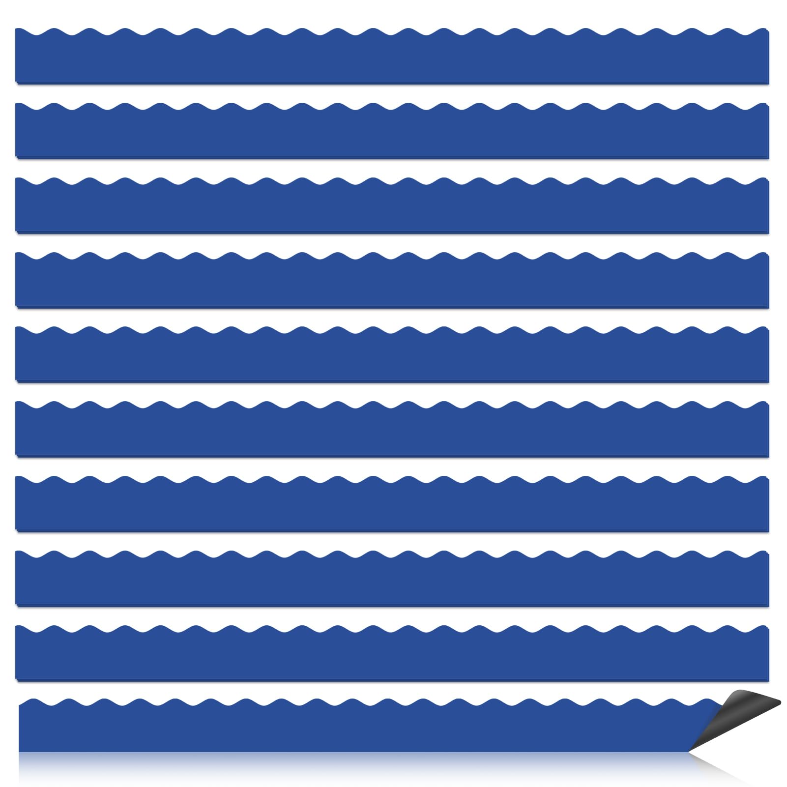 Magnetic Borders for Classroom Whiteboard - 30 Pcs Royal Blue Magnetic Bulletin Board Border Set - Scalloped Chalkboard Border Strips for Teachers, Parents, DIY Home,School & Office Decoration — image 1