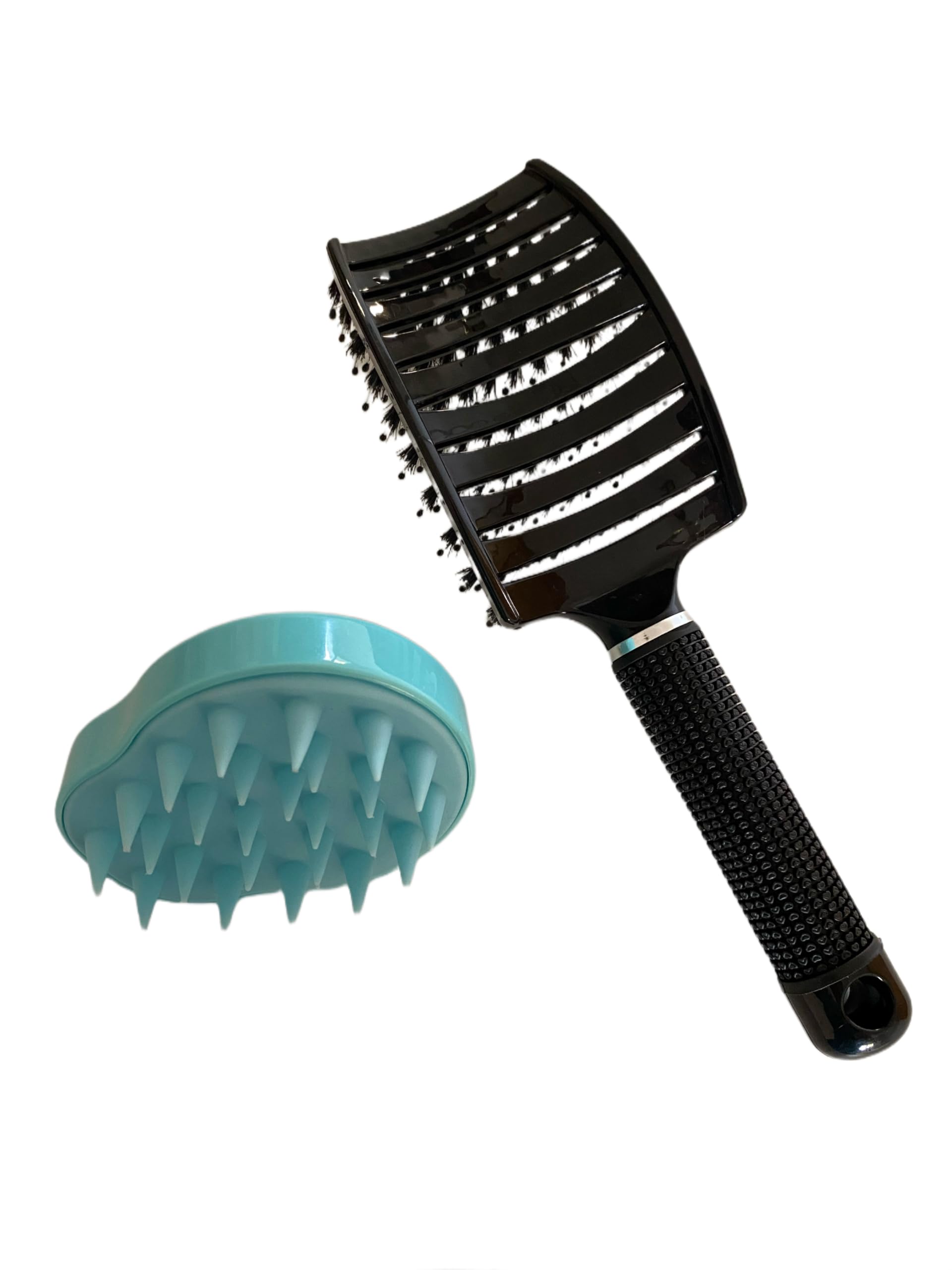 COYB - Cepillo Antitirones - para el Cabello Apto para todo tipo de Cabello nuevo diseño con Cerdas jabali de 8mm más Masajeador - Cepillo cerdas jabali
