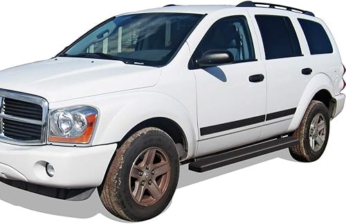 Miniatura 6 de APS Estribos (barras laterales y escalones laterales) compatibles con Dodge Durango 2004-2010 y Chrysler Aspen 06-10 (recubrimiento en polvo negro