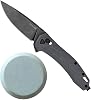 Kershaw Covalent Pocket Knife, DuraLock Lock, KVT Opening Mechanism with Drop Point Blade, Mid Size Everyday Carry with D2 Steel, Pocketclip  Sharpening Stone