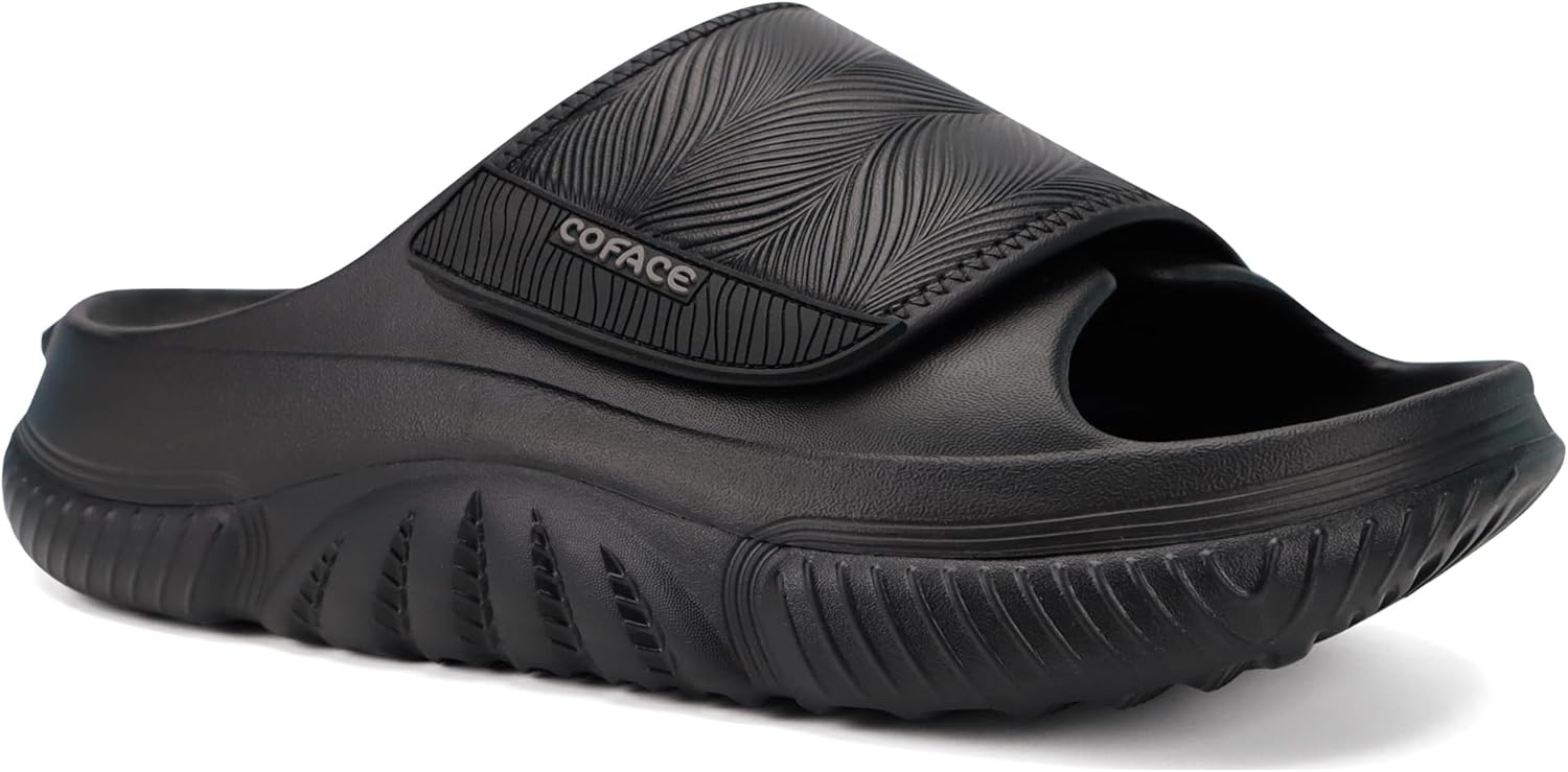 COFACE Mens Recovery Sandals Man Orthopedic Plantar Fasciitis Walking Outdoor Slides for Men Comfort Adjustable Thick Cushioned Orthotic Size 7-15