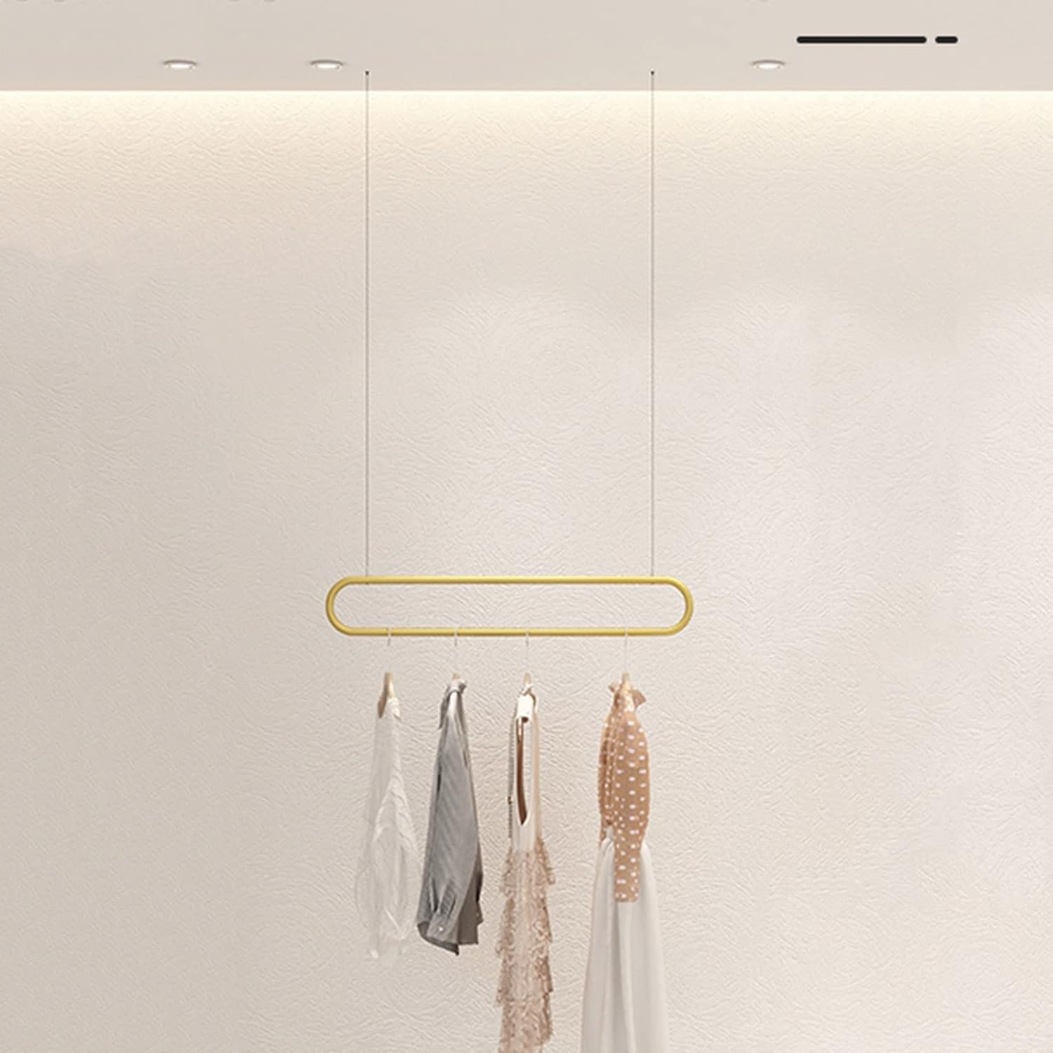 HPTHLY Pipe Clothing Rack, Wall Mounted Garment Hanging Bar, Iron Commercial Clothes Hanger, Garment Display Rack For Retail, Boutiques, (A-140Cm)