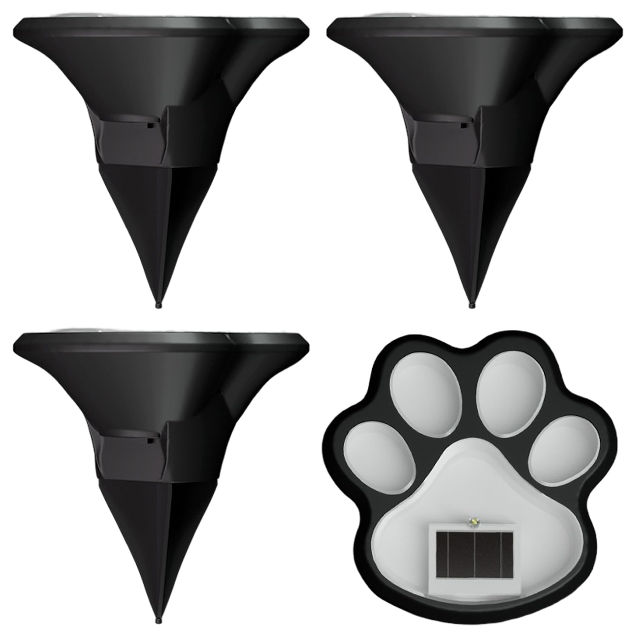 StaZamor 4PCS Cute Paw Print Solar Walkway Lights, Weatherproof Outdoor Garden Lights with Auto On/Off, Solar Pathway Yard Decor, Animal Design
