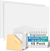 Vista 13 de Paquete de 24 paneles acústicos de espuma a prueba de sonido con autoadhesivos para pared, 12 x 12 x 2 pulgadas, de alta densidad, reducen