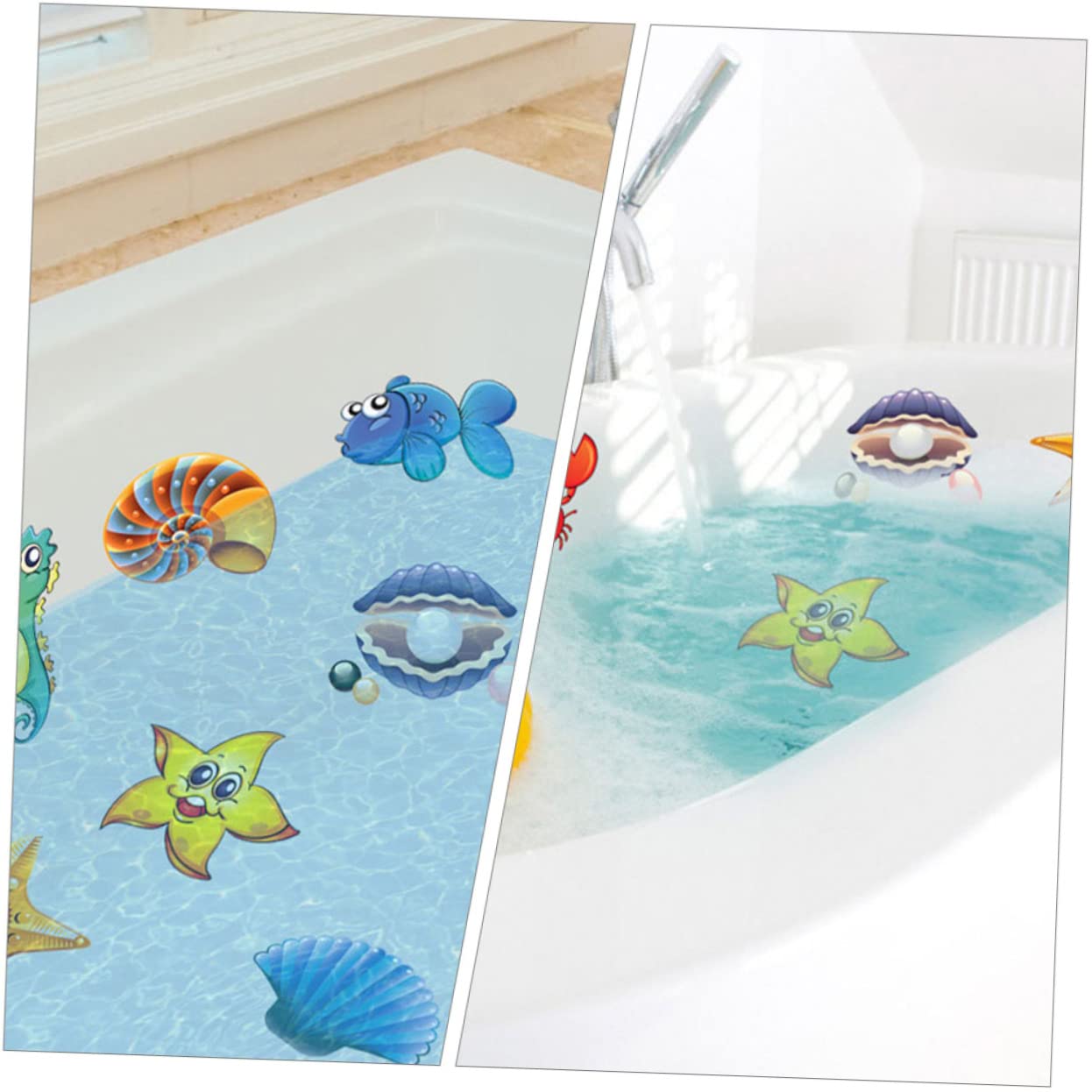 Alipis 2 Juegos Baño Pegatinas Antideslizantes Etiqueta De La Pared De Animales Marinos Hilos De Bañera Olfateando Animales Marinos Fideos Niño De Polivinilo Dibujos Animados