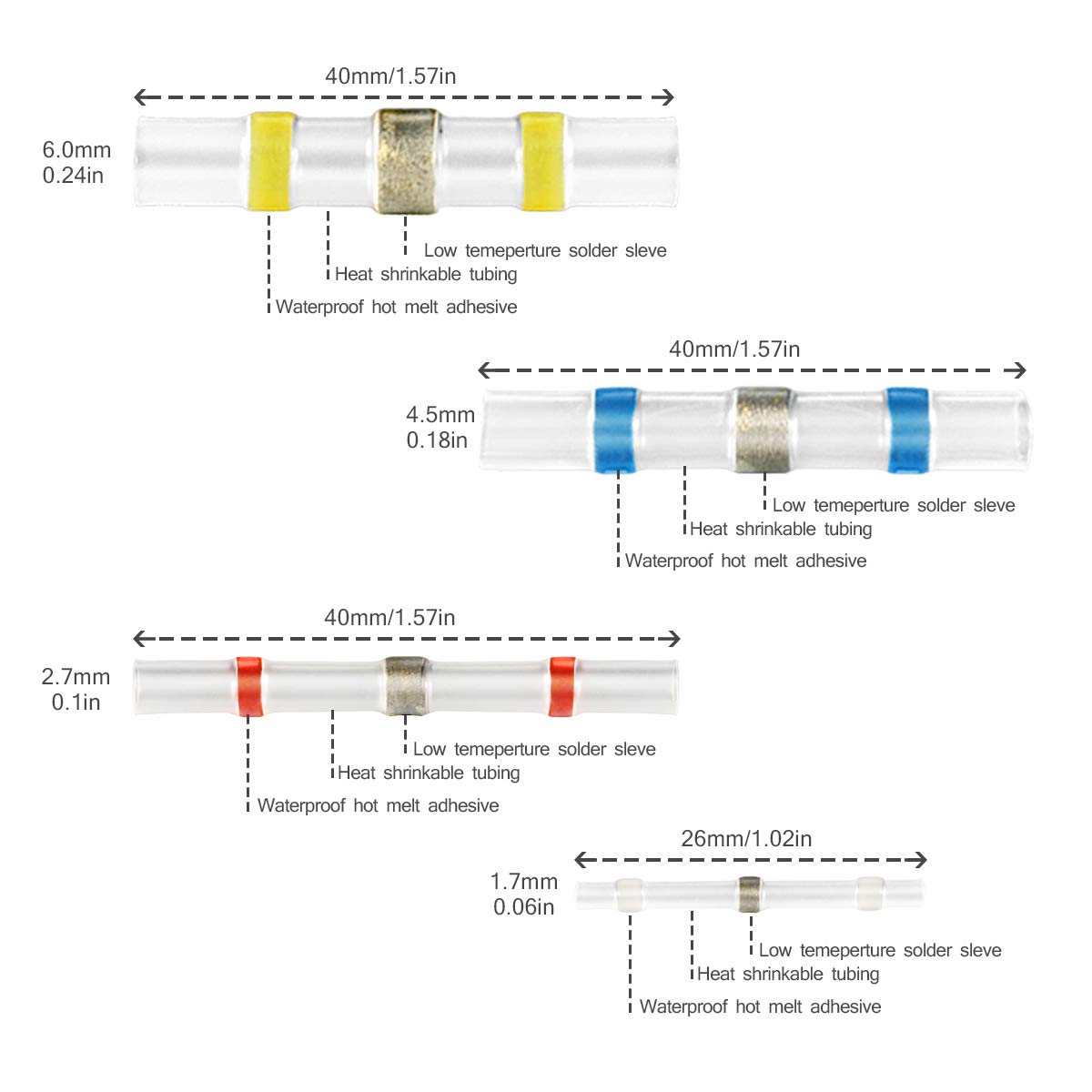 Hоlіdау Dеаlѕ 🛒 150PCS Solder Seal Wire Connectors, Plustool Heat Shrink Butt Connectors Heat Shrink Solder Wire Connectors Electrical Waterproof Insulated Marine Automotive Solder Connector Kit Bеѕt Quаlіtу 🔥 150PCS Solder Seal Wire Connectors, Plustool Heat Shrink Butt Connectors Heat Shrink Solder Wire Connectors Electrical Waterproof Insulated Marine Automotive Solder Connector Kit