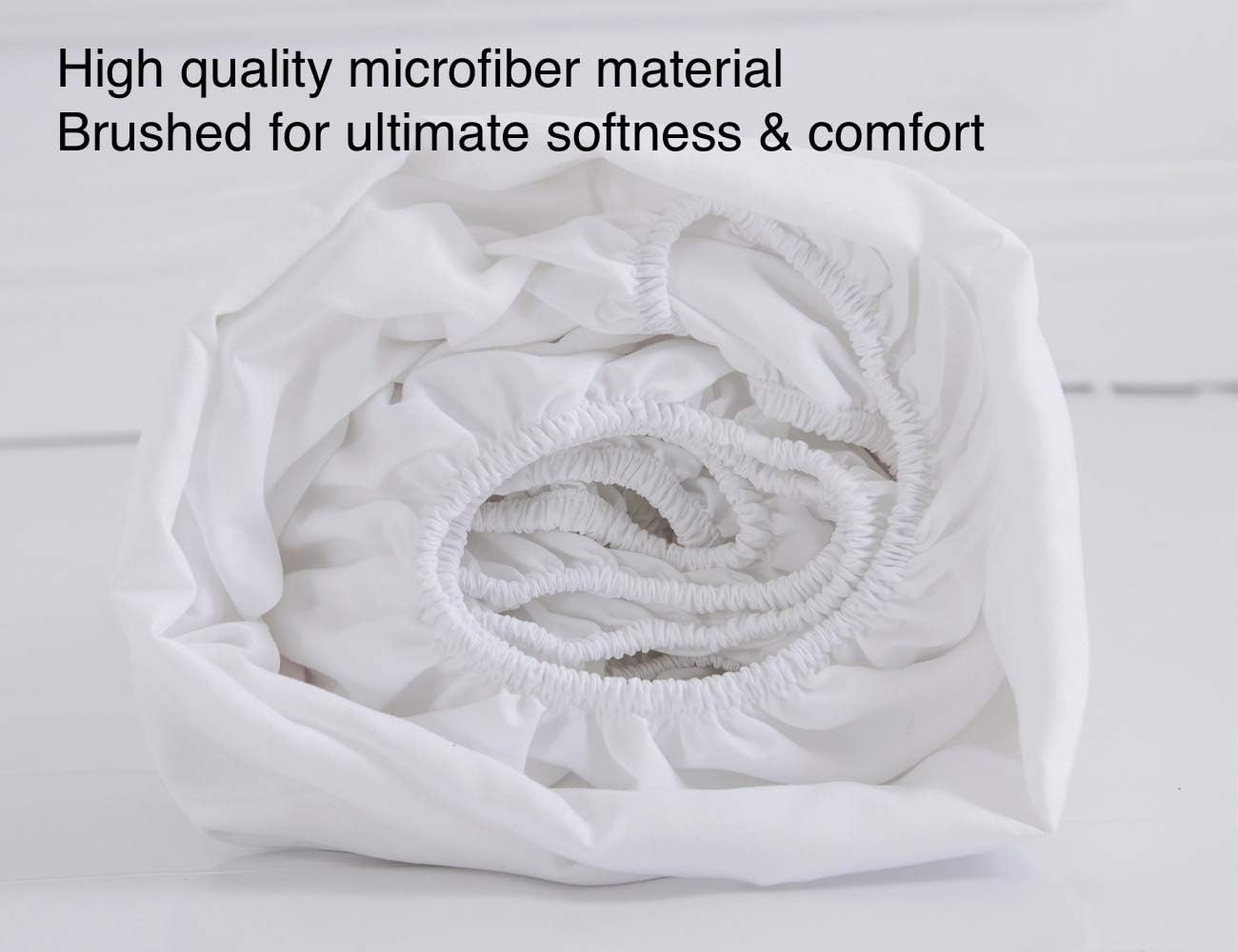 Fitted Sheet 2 Pieces Pack Twin Size, 18" - 24" Extra Deep Pocket Bottom Sheet Only, White Soft Microfiber Bedding for Adults