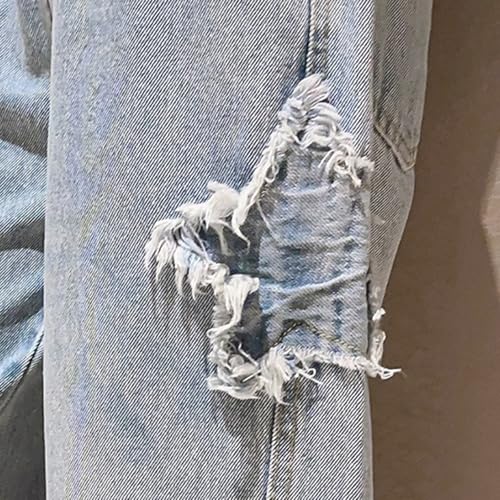 Star Jeans Girls Baggy Y2k Aesthetic Denim Pants Casual Elastic Waist Straight Trousers with Pockets3