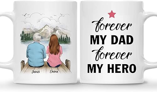 Miniatura 8 de Gossby Taza personalizada para padre, regalos para padre, mejores tazas de café para padre, taza personalizada para papá, padre e hija, eres el papá