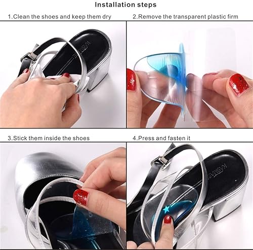 Miniatura 6 de 6 pares de cojines de soporte de arco de gel para hombres y mujeres, plantillas de zapatos para pies planos, insertos de arco reutilizables para