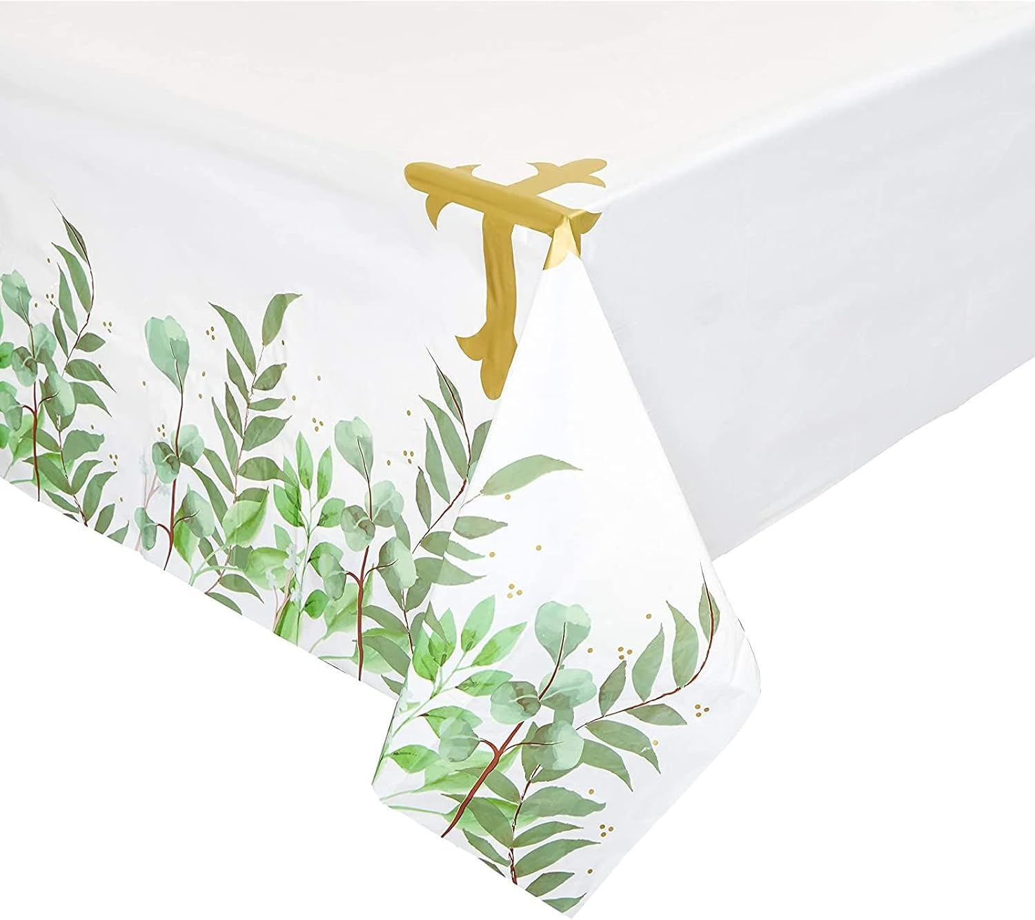 Sparkle and Bash 3 Pack Religious Table Cover for Baptism, First Communion, Catholic Gold Cross Plastic Tablecloth (54 x 108 in)