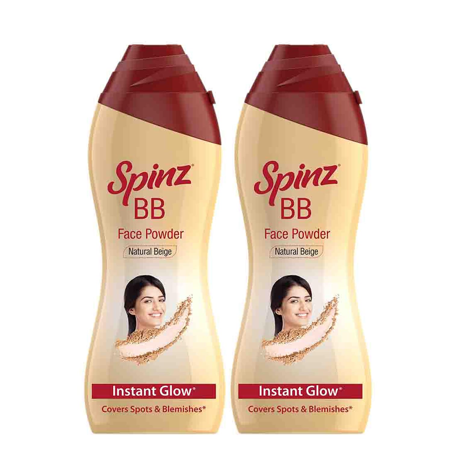 Spinz BB Brightening & Beauty Face powder for Instant Brightness | Covers Dark Spots & Blemishes | Soft & Smooth Skin | Lasts 2X Longer | Natural Beige | 70g Each (Pack of 2)-image-2