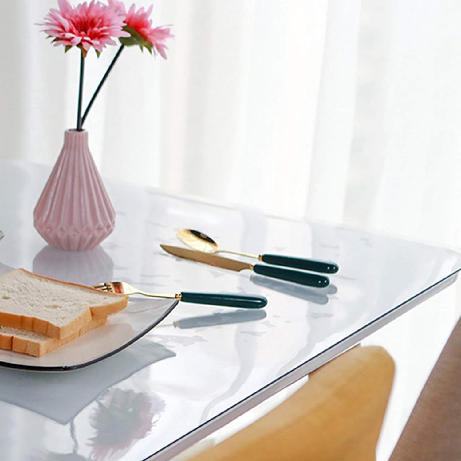 Waterproof Heavy-Duty Plastic Tablecloth - Soft Clear PVC Protector for Rectangle/Square Tables, 63 (39"x39" / 19.7"x31.5"), Ideal for Kids and Events