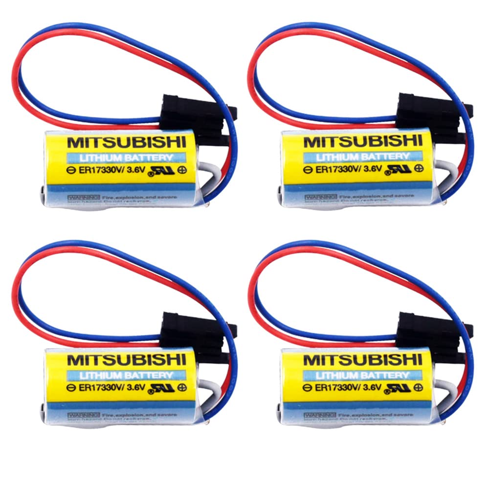 DSONE 8PCS MR-BAT ER17330V/3.6V 1700mAh PLC Battery with Plug for FANUC CNC System