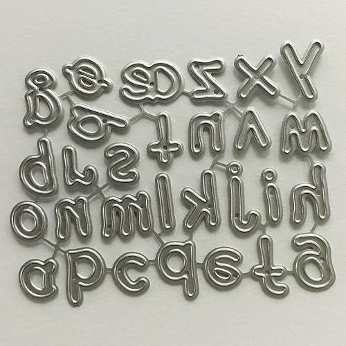 AHOMASH Troqueles de corte del alfabeto, letras troqueladas para hacer tarjetas, troqueles de corte de metal para bricolaje, álbumes de recortes,
