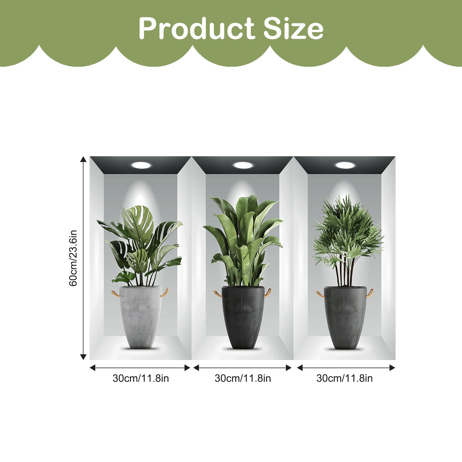 Adesivi Murali 3D Piante E Fiori - Autoadesivi, Impermeabili, Per Pareti E Scale, 40x60 Cm - Foto 6