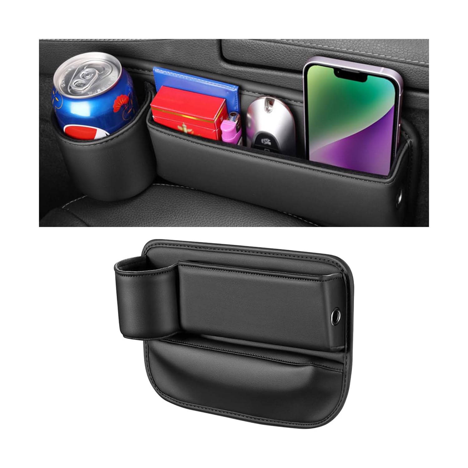 TYIOMNB Storage Box for Car Seats, for VW Caravelle Sharan Scirocco Passta wagon Leather Car Seat Side Gap Filler Organiser, Vehicle Centre Console Gap Filler,LHD