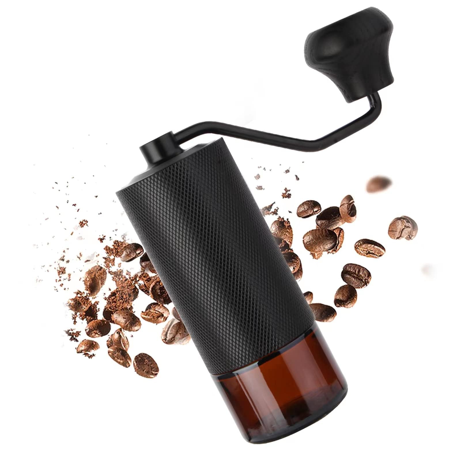 TERRIFIManual Coffee Grinder, Portable Conical Burr, Uniform Grind, Full Coffee Flavor, Aluminum & Stainless Steel, For Home, Office, Travel, Camping