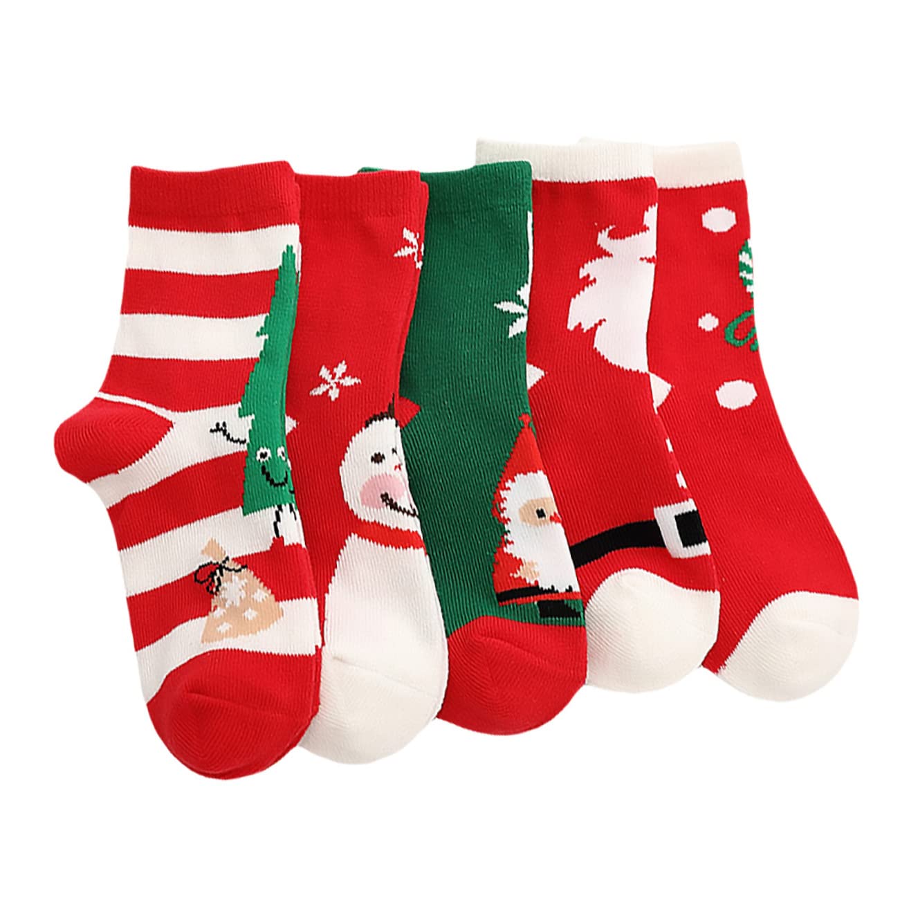 Healeved 5pares Calcetines Navideños Para Calcetines De Algodón De Grosor Dibujos Animados De Invierno Para Usar Casa Obsequio De Navidad