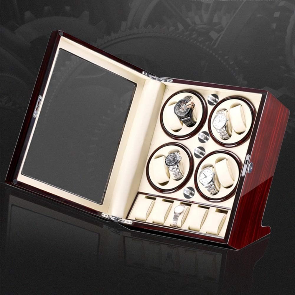 Watch Winder Automatic Watch Winder Box for Winding 8 Watches + 5 Storage Piano Paint Exterior Quiet Motor Fit Lady Man Watches,Brown,A Watch Winder powerfully