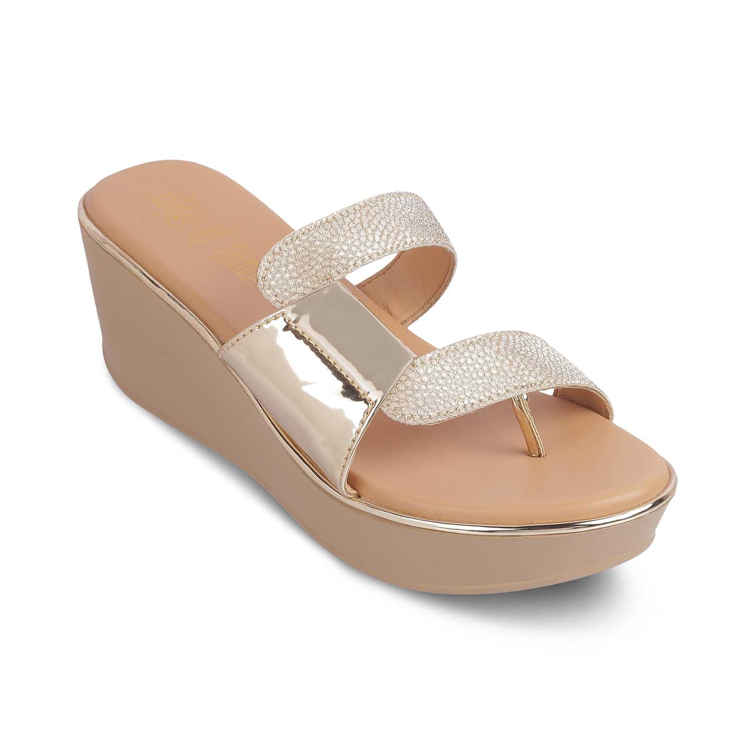 tresmode TAFILA Womens Wedges Sandals Platform Heels Gold, 5 UK / 38 EU - Open Toe Comfortable Soft Footwear Ladies (B0DCK94PHW) Amazon Price History, Amazon Price Tracker