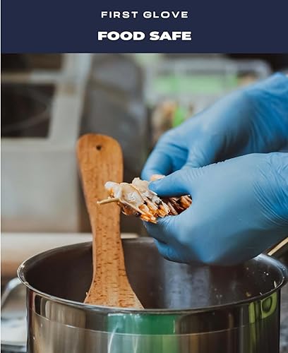 Miniatura 7 de Volt XL - Guantes desechables de nitrilo azul de 6 mil, 1000 unidades, 6 mil, aptos para alimentos, guantes de limpieza desechables, guantes con