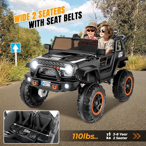 Hikole 24V Electric Ride On Jeep, 2 Seater Battery Powered Truck With 20 Inch Wide Seat, 4X100W Powerful Wheels thumb #2
