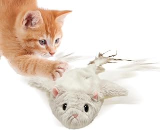 Interactive Indoor Cat Toy - Rechargeable Animals Teaser | Auto Shaking Cat Interactive Toy Living Room Bedroom Backyard Lawn Small to Large Breeds
