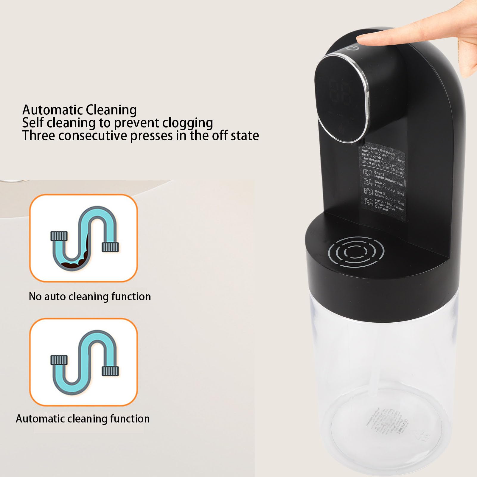 Dispensador de Enjuague bucal automático Pantalla LED 600ml Sensor Inteligente Portable Dispensador de Enjuague bucal para Enjuague bucal para el hogar y los niños