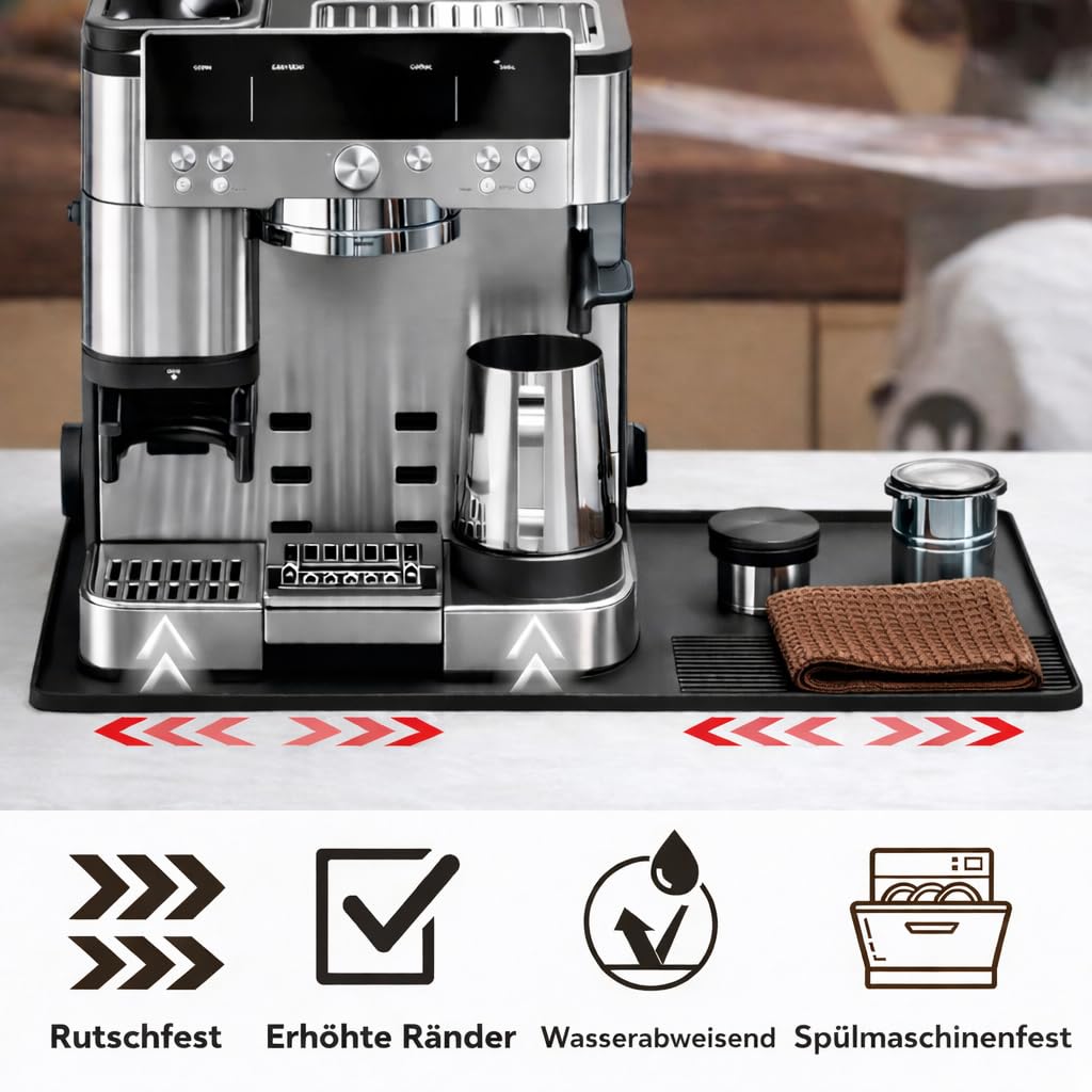 3-teiliges Ninja Luxe Café Zubehör Set kompatibel mit ES601EU & ES701EU – Kaffeemaschinen-Unterlage mit Bodenmatte, Obermatte & Kaffeetuch, rutschfest, wasserdicht, hitzebeständig